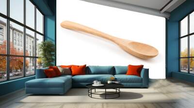 Wooden Spoon isolated on a white background Wall mural