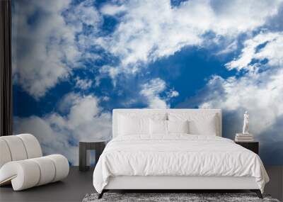 Blue sky and white clouds in day time. Wall mural