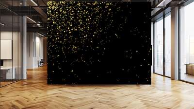 gold glitter texture on a black background Wall mural