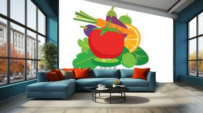 healthy food background isolated Wall mural