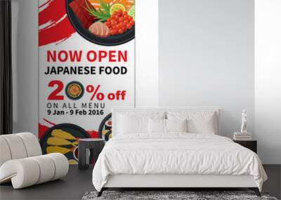 japanese food roll up  banner stand design Wall mural