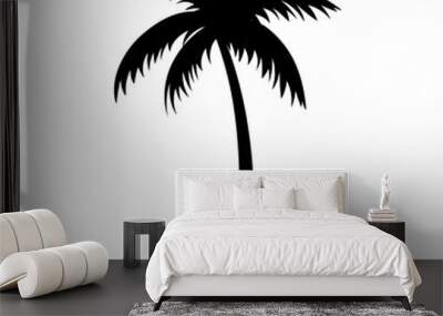 Palm trees silhouettes tropical summer. Palm tree icon. Wall mural