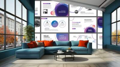 Presentation and slide layout background. Design blue and purple gradient geometric template. Use for business annual report, flyer, marketing, leaflet, advertising, brochure, modern style. Wall mural