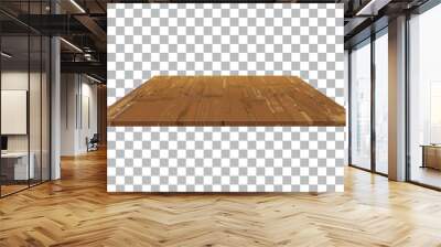 vector empty wooden shelf Table isolated background Wall mural