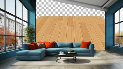 vector wood table top on isolated background Wall mural