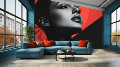 A stylish banner for a fashion show, with high-fashion imagery and elegant typography. Wall mural