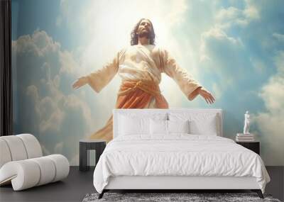 Ascension day of jesus christ or resurrection day of son of god. Good friday. Ascension day concept Wall mural