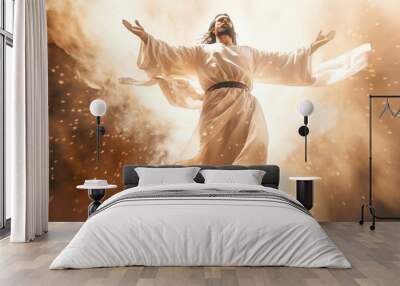 Ascension day of jesus christ or resurrection day of son of god. Good friday. Ascension day concept Wall mural