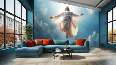 Ascension day of jesus christ or resurrection day of son of god. Good friday. Ascension day concept Wall mural