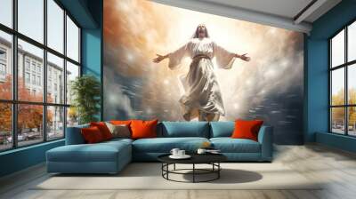 Ascension day of jesus christ or resurrection day of son of god. Good friday. Ascension day concept Wall mural