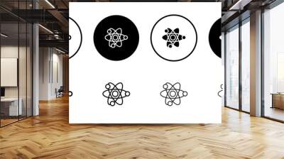 Atom icon Flat fill set collection Wall mural