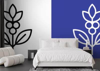 Coffee Plant Icon for Agricultural Illustrations, Coffee Farming, and Botanical Graphics Wall mural