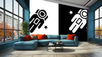 Cosmonaut icon logo set vector Wall mural