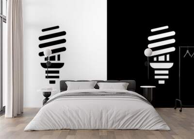 energy efficiency light bulb icon Flat fill set collection Wall mural