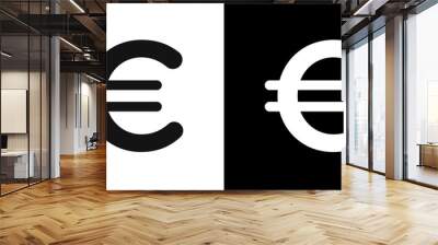 euro sign icon Flat fill set collection Wall mural