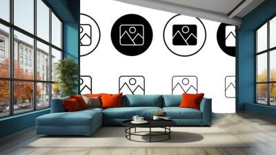 Image icon Flat fill set collection Wall mural