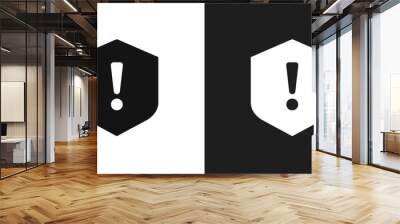 Shield exclamation icon logo set vector Wall mural