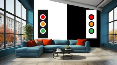 Traffic light icon Flat fill set collection Wall mural