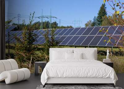 Solar Power Station in the autumn Landscape  Wall mural