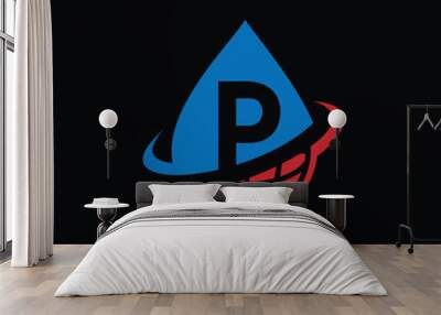 Glob And Financial Symbol With Letter P Wall mural