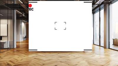 Camera viewfinder rec background vector. Video screen on white background. View finder background. EPS 10 Wall mural