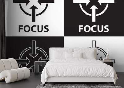 Focus icon vector sign and symbol isolated on white and black background, Focus logo concept. Vector illustration. EPS 10 Wall mural