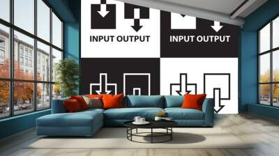 input output icon isolated on white and black  background. Vector illustration . EPS 10 Wall mural