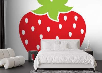 strawberry logo icon. logo or icon strawberry template design. Wall mural