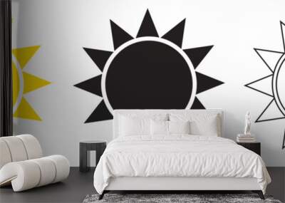 Sun icons vector isolated on white background. Shine sun ray set. Sunshine vector sign. Sunset icon collection. Abstract art. vector illustration. EPs 10 Wall mural