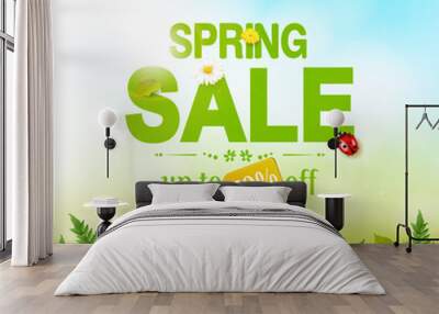 Spring sale background Wall mural