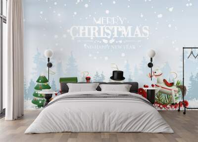 Traditional Christmas background Wall mural