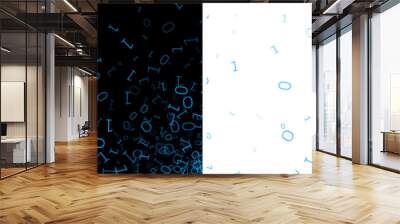 binnary bit 0 1 flying sparkle blue glow transparent background Wall mural