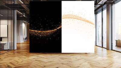 particle and sparkle light with wave transparent background Wall mural