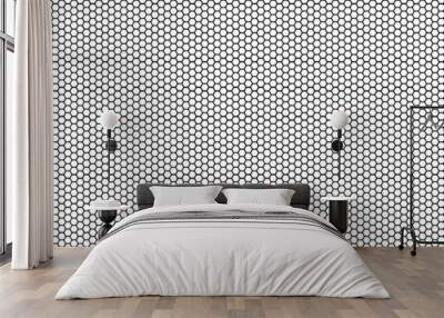 small hexagonal pattern with black background colour Wall mural