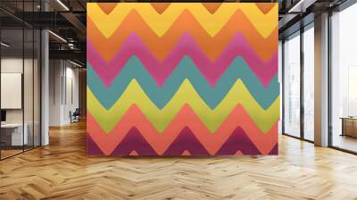 Abstract yellow and teal chevron pattern for a modern and bright design. 
 Wall mural