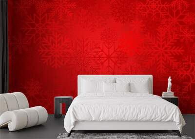 Red christmas background Wall mural