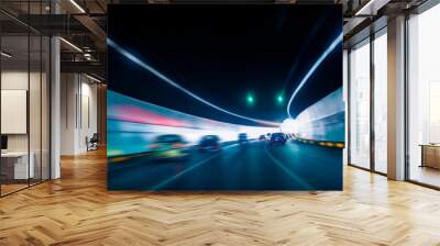 car driving through tunnel Wall mural