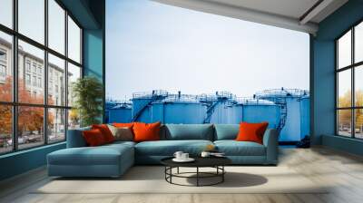 gas tanks for petrochemical plant Wall mural