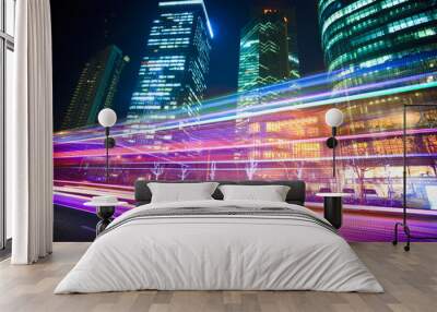 light trails Wall mural