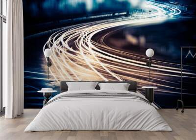 light trails Wall mural