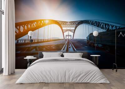 traffic of bridge Wall mural