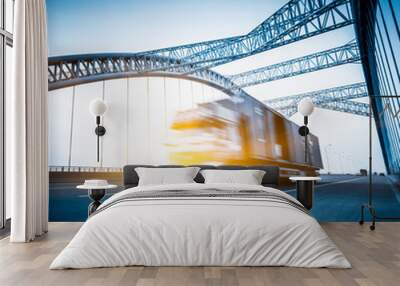 truck motion blur Wall mural