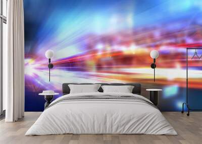 Abstract night acceleration Speed in motion Wall mural