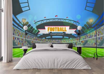 American football arena field. vector design. eps 10 Wall mural