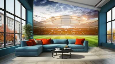 lights at night and football stadium 3D Wall mural