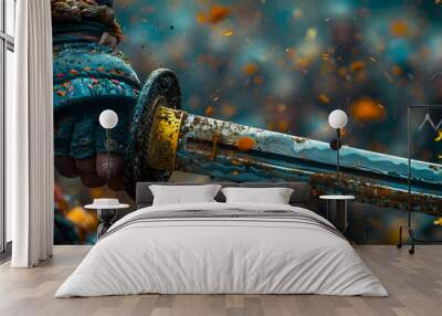 Close Up of a Sword, A Realistic Image Wall mural