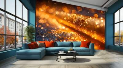 Golden Glitter Bokeh Abstract Background Wall mural