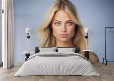 A photo of blonde woman in studio shot Wall mural