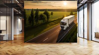 AI generated image of truck on the road Wall mural