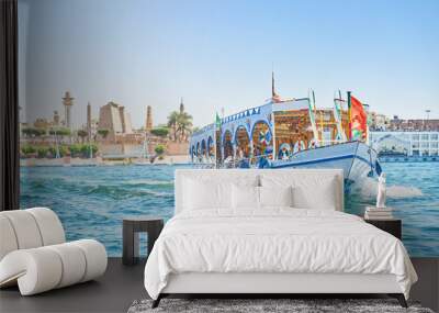 Trip boat on Nile river in Luxor Egypt Wall mural